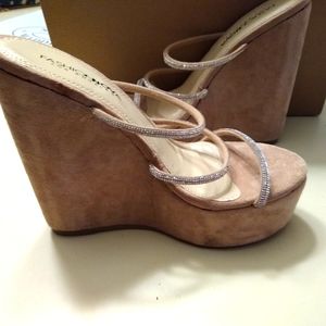 Rhinestone Suede wedges